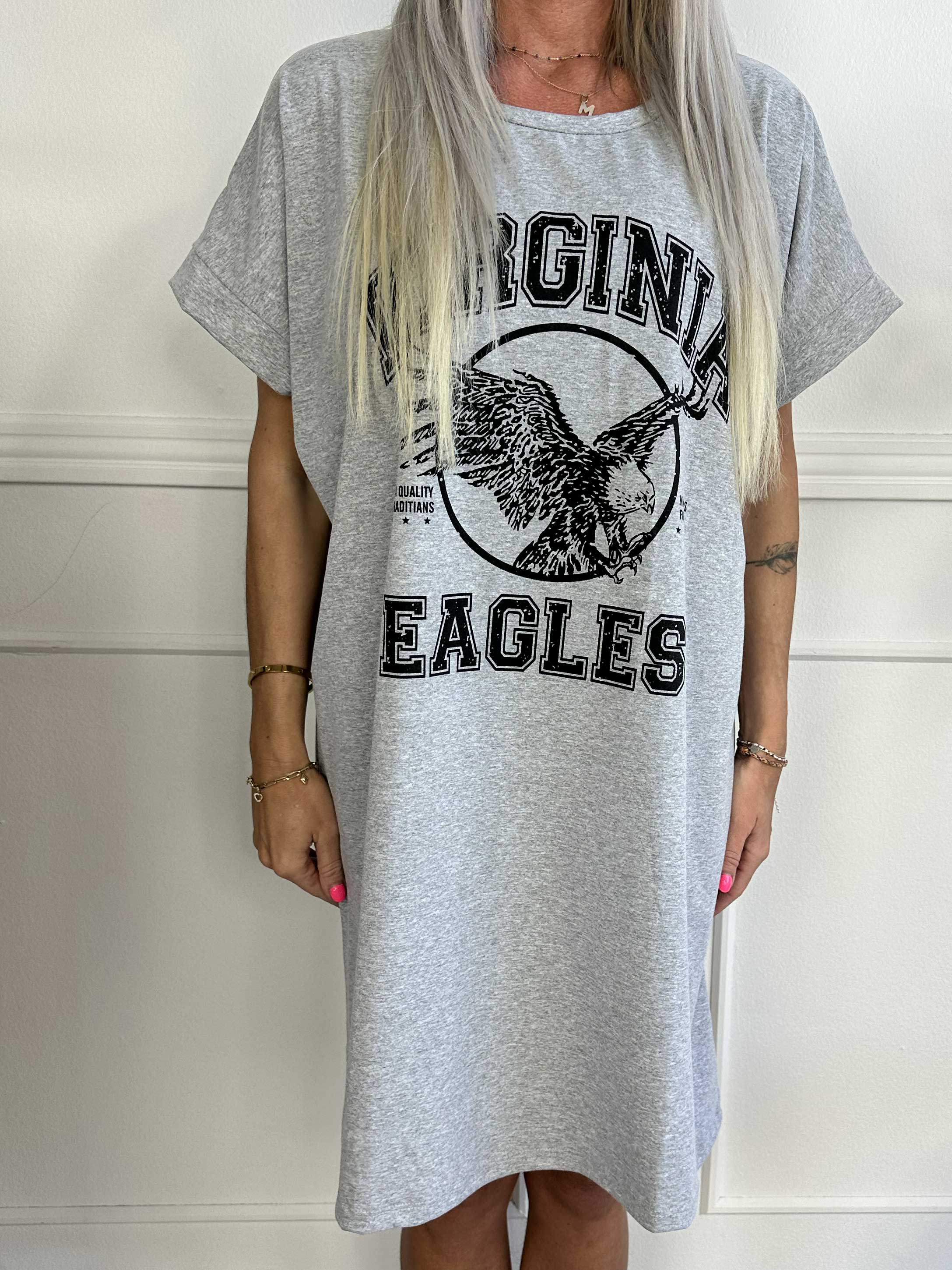 Pernille - T-shirtkjole i bomuld med tryk